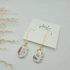 Boho Printed Oval Dangles